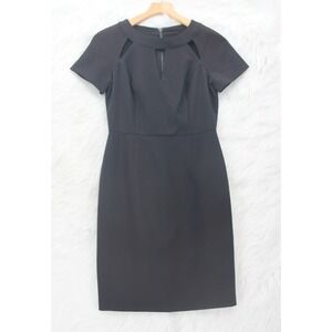 Focus by Shani Cutout Sheath Dress Women's Size 2 Black Short Sleeve Lined #803